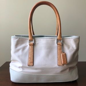 Vintage Coach Hamptons Tote, Pale Pink